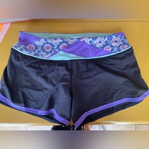 Lululemon Black and Purple Athletic Shorts
